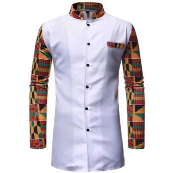 Āfrikas Dashiki Krekls Top Elsas Set 2 Gabals Apģērbs Uzstādīt Āfrikas Vīriešu Apģērbu 2019 Pavisam Jaunu garām Piedurknēm Dashiki Krekls ar Bikšu