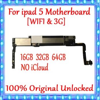 Ar WIFI un WIFI 3G Ipad 5 Oriģināls Atbloķēt Mātesplati Bezmaksas iCloud MainBoard 16GB 32GB 64GB Labā Pārbaudīta