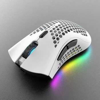 ALLOYSEED BM600 2.4 GHz Bezvadu Peles 2400DPI Regulējams RGB Backlit Šūnveida USB Optical Gaming Mouse Gamer Pelēm, Lai Portatīvo DATORU
