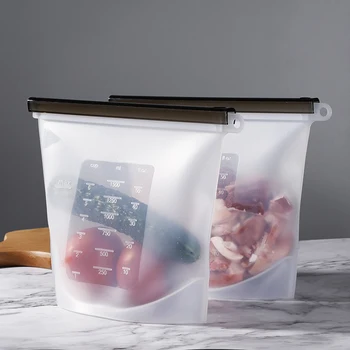 Silikona svaigas uzglabāšanas soma vakuuma noslēgtā pārtikas maisā atkārtoti ražot mājas organizācijas un uzglabāšanas Ledusskapis augļu virtuves
