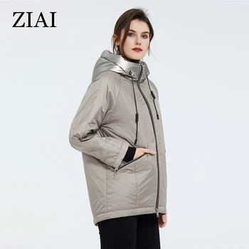 ZIAI 2020. gadam melnu Sieviešu mēteli ziemas silts sieviešu parkas kapuci kakla Izgriezumu aukliņu dizaina dāmas jaka apģērbu, virsdrēbju ZM-9343