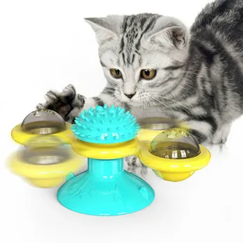 Dzirnavas Kaķis Rotaļlietas Smieklīgi Vinilplašu Teasing Pet Rotaļlietas Nesaskrāpē Kutēšana Kaķiem Matu Suka Kaķis Rotaļlietas Interaktīvas Puzzle Smart Pet ZM917