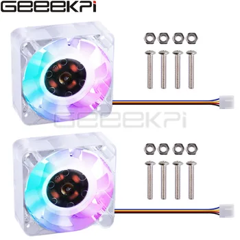 GeeekPi 2 GAB., 4010 Brushless RGB gaismas Dzesēšanas Ventilators 4010 PWM Krāsains Lēni Mirgo Caurspīdīgs Ventilators Jetson Nano