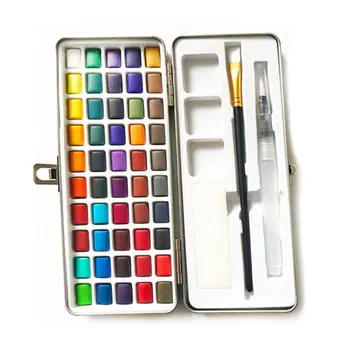 50 Krāsas Cieto Akvareļu Krāsas Pigmentu Komplekts Portatīvo Iesācējiem Zīmējumu Mākslas PXPA