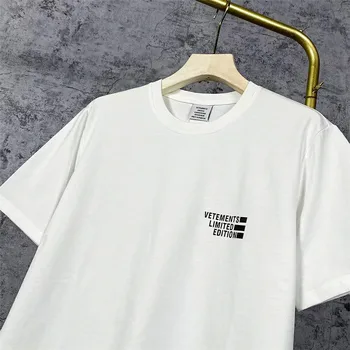 Priekšējā Atpakaļ Vetements Limited Edition Logo T-krekls Vīriešiem, Sievietēm, Melni Burti Drukāt Vetements Tee Iekšā Frāzi Etiķetes VTM Īsām Piedurknēm
