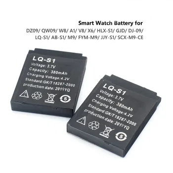 15pc SmartWatch QW09 DZ09 W8 T8 Baterijas LQ-S1 3,7 V 380mah Uzlādējamo Akumulatoru Nomaiņa Gudrai Skatīties X6 V8 A1 LQ-S1 Šūnu