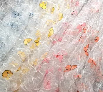 3D tauriņš mežģīņu auduma mīksto neto dziju, apģērbu, kleitu, bērnu apģērbu Hanfu kleita mežģīņu auduma DIY dekoratīvie