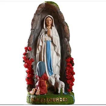 Dievmātes Lourds Statuja Attēls Saint Vissvētākās Jaunavas Marijas Skulptūra Jēzus Kristus Tabletop Statuetes