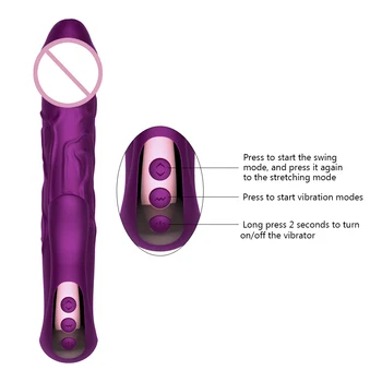 IKOKY Dildo Vibratoru Klitora Stimulators G-spot Masāža Teleskopiskie Rotācijas AV Stick Seksa Rotaļlietas Sievietēm Mēles Laiza