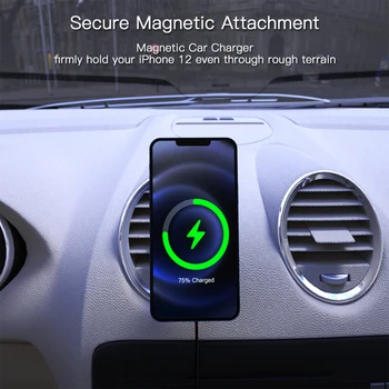15W Magnētisko Auto Lādētājs, Bezvadu, Ātrā Uzlāde Mount Adsorbable Tālruņa Turētājs iPhone 12 Pro Max Lādētāju, Auto Telefona Turētājs