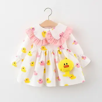 Bērnu, meiteņu kleitas, pavasara rudens toddler modes cottong puse kleita drēbes bebe meitenes zīdaiņu dzimšanas dienu apģērbs, apģērbs 2020