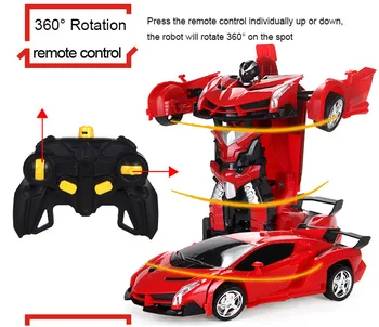 Led Gaismas Rc Auto Transformācijas Robots RC Auto Auto Sporta Transportlīdzekļa Modelis Roboti Rotaļlietas 1:18 Deformācijas RC Auto Rotaļlietas Dāvanām Zēniem
