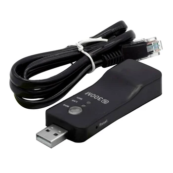 300Mpbs USB Bezvadu WiFi Smart TV Tīkla Adapteris Universālais HDTV RJ45 Lan Portu Atkārtotājs AP WPS Samsung LG Sony TV
