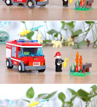 GUDI 9209 Vieglā kravas automašīna Cīņa ievietota Celtniecības Bloki Kids Izglītojošās rotaļlietas smadzeņu spēle rotaļlieta ķieģeļu dāvanu