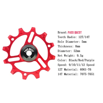 12T/14T MTB Road Bike Pārslēdzēju Rokasgrāmata Riteņu Mountian Velosipēdu Trīsi Jockey Šauras un Platas Rullīšu 5mm 12 Ātrums XT NX X1 XTR