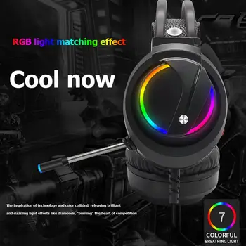 K1 RGB 7.1 Skaņu, USB Vadu, Austiņu uz Auss Spēļu w Austiņu/ Mikrofona Professional Gaming Austiņas