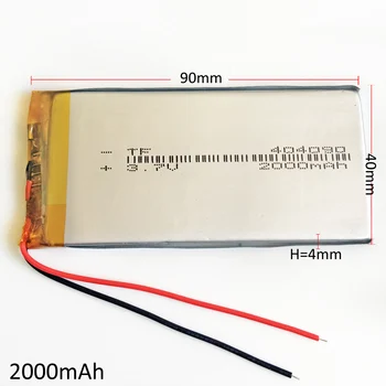 3.7 V 2000mAh Litija Polimēru litija polimēru Akumulators Li šūnu enerģijas GPS Kameras skaļruņa elektronikas produktu 404090