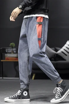 Vīriešiem, Krāsu Bloku Raibs Kravas Harēma Joggers Bikses Streetwear Mens Harajuku Hip Hop Hipster Ikdienas Īsās Treniņbikses, Garās Bikses