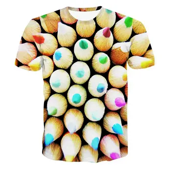 Plus Izmēra 5XL 3D Pildspalvas Drukāts T-kreklu apdruka Vīriešu Apģērbs Smieklīgi, T Krekli Jaunu Modes Tshirts O-veida kakla Top Tees Homme Pils Streetwear