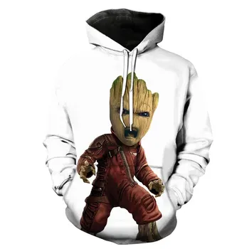 Rudenī Jaunu 3d Iespiesti Vīriešu pelēkā vārna Groot Filmu Aizbildņiem Galaxy Kids Modes Džemperis ar garām Piedurknēm Sporta Mētelis Smieklīgi Augšu