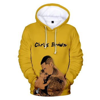 Chris Brown, 3D Hoodies Modes Gadījuma sporta Krekls Vīriešiem, Sievietēm 3D pelēkā vārna Tautas Harajuku Kapuces Džemperis ar garām Piedurknēm Krekli