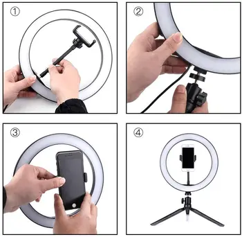Profissional Apgaismojums LED Riņķa Gaisma ar Statīvu Stāvēt Selfie Tālrunis Grims Gredzenu gaismas Lampa Fotogrāfija YouTube Video TikTok