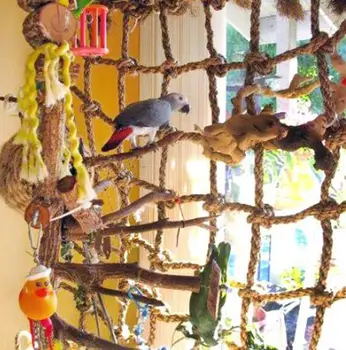 Jaunu Papagailis Šūpoles, Kāpnes, Rotaļlietas, Virvju tīklu ar Sprādzēm Pet Putnu Kodumi Kāpt Sakost Rotaļlietas Karājas Cockatiel Šūpoles Papagailis Būrī Putnu Rotaļlietas