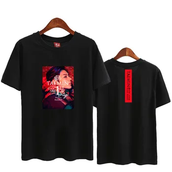 Vasaras stils shinee taemin pirmais posms koncerts pašā drukāšanas o apkakli, īsām piedurknēm t krekls unisex kpop brīvs t-krekls