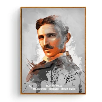 Nikola Tesla Sir Isaac Newton stīvens hokings thomas alva edison wright brothers Plakātu Mākslas Audekla Plakāta Istabas Dekors (Bez Rāmja)
