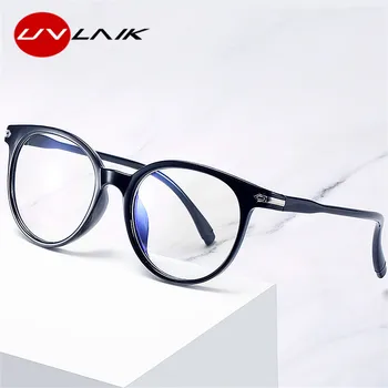 UVLAIK Brilles Rāmis Vīriešu, Sieviešu Zilā Gaisma Brilles Rāmis Vintage Kārta Skaidrs, Brilles Pārredzamu Optisko Briļļu Brilles