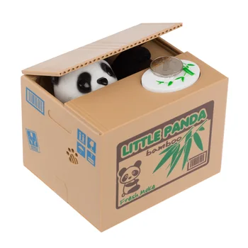 Panda Kaķis Zaglis Naudas Kastes, Rotaļu Cūciņa Bankām Dāvanu Bērniem, Naudas Kastes, Automātiskā Nozaga Monēta Cūciņa Bankas Naudas Taupīšanas Lodziņā Moneybox