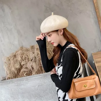 Vilnas Berete Rudenī un Ziemā Silts Modes Cepures Ķirbju Cepure Jaunu korejiešu Versija Savvaļas 2020. Gadam Cepurītes Sievietēm Dizainers