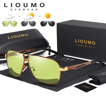 LIOUMO Dizaina Aviācijas Polarizētās Saulesbrilles, Vīriešu Saprātīga Mainīt Krāsu, Saules Brilles Sievietēm Photochromic UV400 lunette de soleil