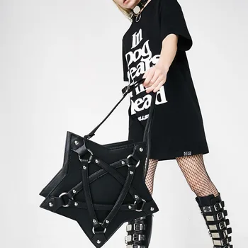Ir 2021. INS Karstā Zīmolu Modes Vēsā Tumšā Punk Gotikas Stila Sieviešu Crossbody SOMA Dāmas Pentagramma Somas Sieviešu Plecu Somas