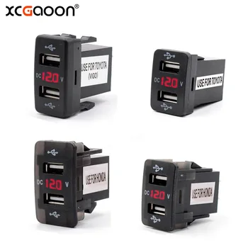 XCGaoon Īpašu 5V 4.2 Dual USB Interfeisa Ligzda USB Auto Lādētājs Adapteris ar LED Voltmetrs TOYOTA / HONDA, DC-DC Pārveidotājs