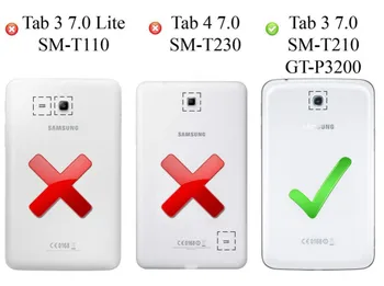 Case for Samsung Galaxy Tab 3 T210 T211, Flip Aizsardzības Matēts Litchi Cietā Āda Tablete Vāciņu Galaxy P3200 7.0