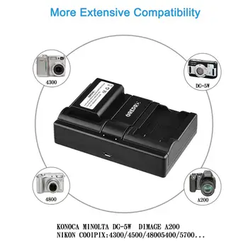 2gab EN-EL1 ENEL1 NP-800 Akumulatoru Nikon Coolpix 500, 775, 880, 885, 990, 995, 4300, 4500, 4800, 5000, 5400, LV EL1 Akumulators