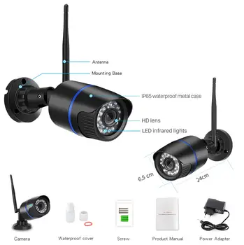 EVKVO 1080P IP Kameras Wifi IS Night Vision SD Karti, Bezvadu Kamera 2MP, Audio Ierakstu Bullet Onvif CCTV Āra Videonovērošanas