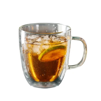 1 Gab. Termiski izturīga Caurspīdīga Dubultā Sienas Stikla Kauss Alus Kafijas Tasi Komplekts Tējas, Alus, Ūdens Krūze Drinkware Virtuves Piederumi