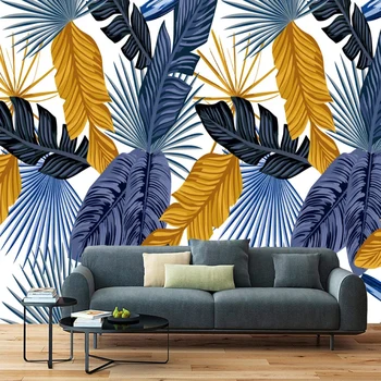 3D Tapetes Mūsdienu Rokām apgleznotas Banānu Lapu Augu Sienas Dzīvojamā Istabā, Guļamistabā, Mājas Dekoru Pašlīmējošas Ūdensizturīgs Sienas Uzlīmes