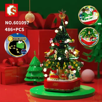 826PCS Ziemassvētku Ciematu, Pilsētu, Vilcienu koku minifigures Celtniecības Bloki legoINGlys ziemassvētku train set Ķieģeļi, Rotaļlietas, Dāvanas,