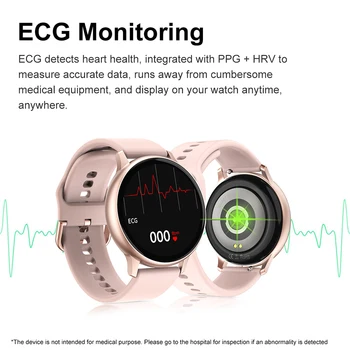Smartch Pilna Touch Smart Skatīties Sieviešu Aproce Ūdensizturīgs EKG Sirds ritma Monitors Miega Uzraudzības Smartwatch Vīriešiem IOS Android