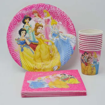 40pc Ariel/Snow White/Belle/Pelnrušķīte/Jasmine/Aurora Princese Plati Kausa Autiņu Dzimšanas dienas svinības Piegādēm Apdare