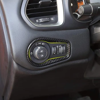 Jeep Renegade 2016-2020 ABS Oglekļa Šķiedras Galvas Gaismas Vadības Slēdzis Apdares Interjera Piederumiem, 1GAB.