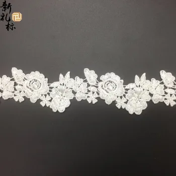 Bezmaksas Piegāde 15Yards 35mm Plata DIY Baltu Mežģīņu Apdari Embellishment Pīt Guipure Ziedu Lentas Šūšanas Kuģiem, Mājas Apdare