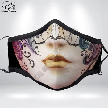 PINKIE LŪPU GALVASKAUSA 3D iespiesti masku Halloween puse maskas Unisex Pieaugušo bērnu izmērs Jautri lomu spēlē maskas