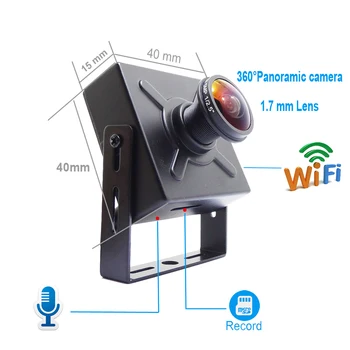 JIENUO 5MP Mini Kameras Wifi Platleņķa Objektīvs Panorāmas Cam 128G Audio Cctv Drošības Uzraudzības Bezvadu Onvif HD Mājas Ip Kameras