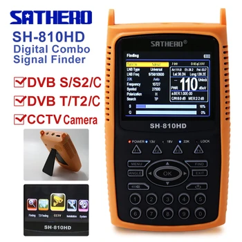 Ciparu Satelītu Meklētājs Metru Combo, SAT Finder DVB S2/T2/C Signālu finder satelīta uztvērēju Sathero SH-810HD CCTV kameru Testētājs