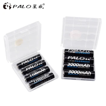 PALO 4GAB 1.2 V NI-MH AA uzlādējamas baterijas + 4GAB 1.2 V AAA uzlādējamās Baterijas+gudrs inteliģents Akumulatora Lādētājs