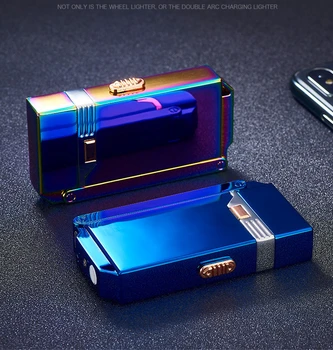 New design 2 in 1 gāzes šķiltavas USB loka plazmas vieglāks uzlādējamo Elektrisko cigarešu šķiltavas Daudzfunkcionālas Radošo dāvanu CL022